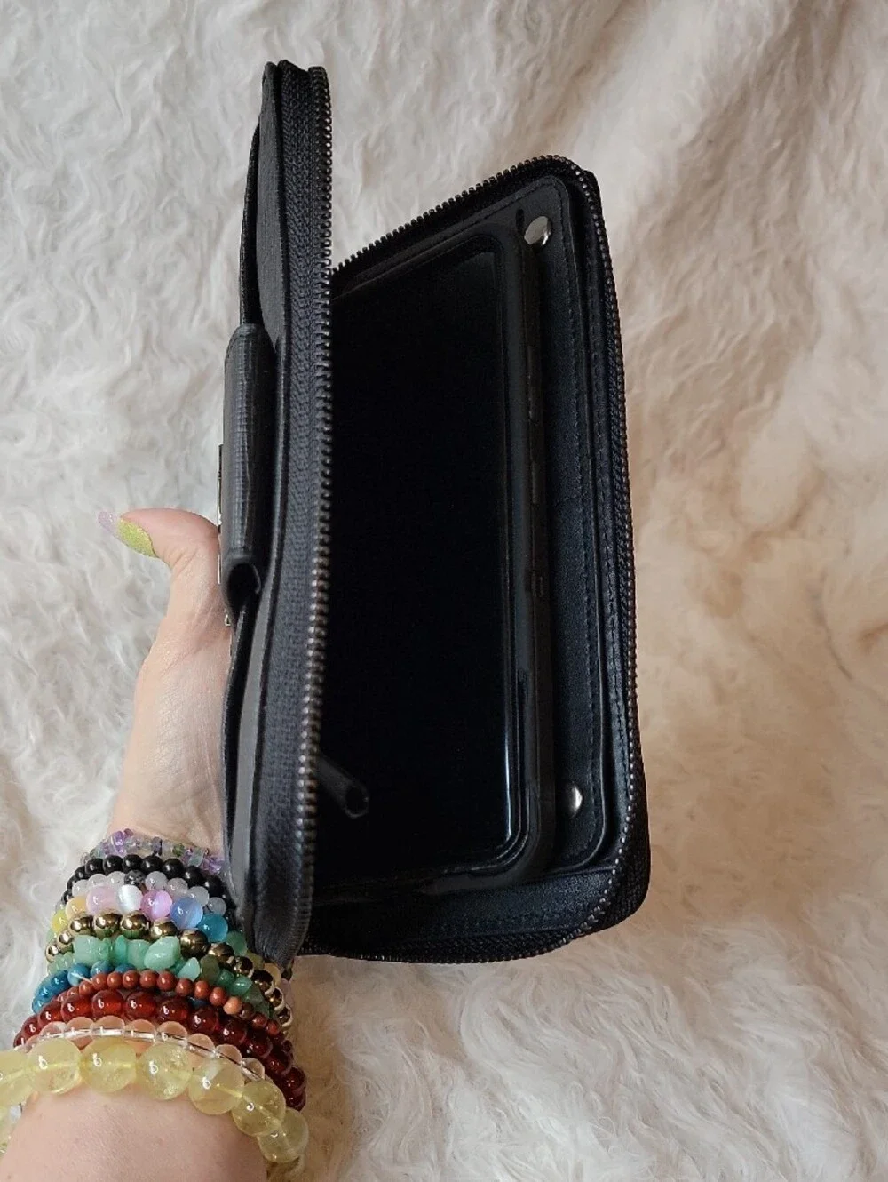 NWT Badgley Mischka Flap Wallet w/ Gunmetal Logo